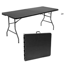 Buy 6 foot black folding table in new york